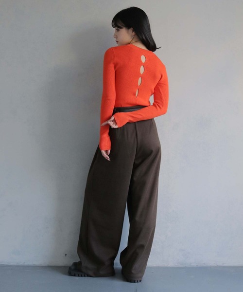 cheriella（シェリエラ）の「【cheriella】前後2wayスリットホールリブニット 2-WAY SLIT HOLE RIB KNIT（ニット/セーター・レディース・チャコールグレー/ブラック/アイボリー/ライトグレー/オレンジ・M）」の15枚目の写真