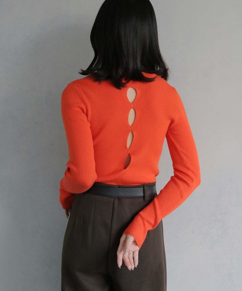 cheriella（シェリエラ）の「【cheriella】前後2wayスリットホールリブニット 2-WAY SLIT HOLE RIB KNIT（ニット/セーター・レディース・チャコールグレー/ブラック/アイボリー/ライトグレー/オレンジ・M）」の11枚目の写真