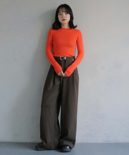 cheriella（シェリエラ）の「【cheriella】前後2wayスリットホールリブニット 2-WAY SLIT HOLE RIB KNIT（ニット/セーター・レディース・チャコールグレー/ブラック/アイボリー/ライトグレー/オレンジ・M）」の16枚目の写真