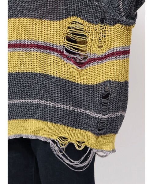 jouetie（ジュエティ）の「マルチWAYダメージニット サマーニット（ニット/セーター・レディース・アイボリー/ブラック/ピンク・MEDIUM）」の20枚目の写真