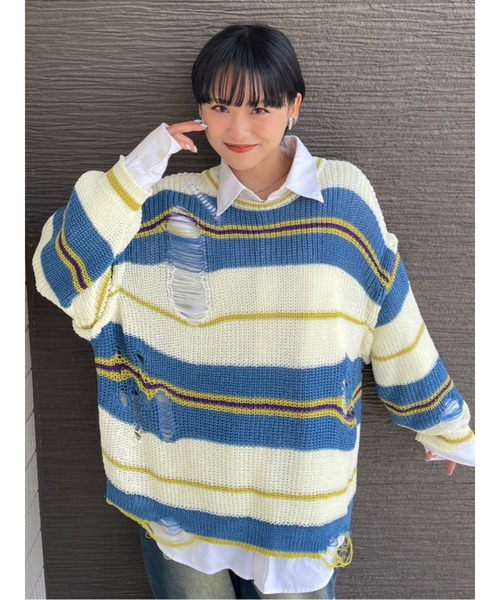 セール】マルチWAYダメージニット サマーニット（ニット/セーター