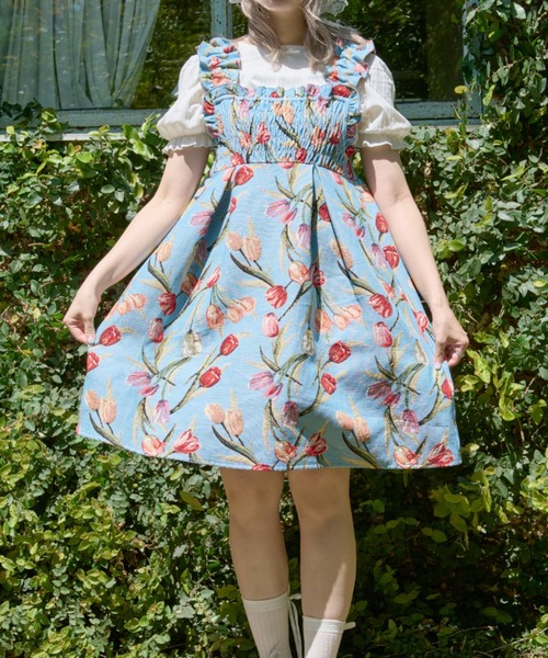 kutir（クティール）の「【クティールとレトロ】セットアップ着用可　ゴブランミニジャンパースカート/ワンピース（ワンピース・レディース・グレー/ブルー/その他/グリーン・FREE）」の8枚目の写真