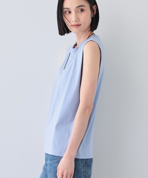 INDIVI(インディヴィ)の「【洗える】きれいめノースリーブトップス(Tシャツ/カットソー・レディース・ホワイト系その他3/サックスブルー/ダークオリーブ/ブラック/ホワイト/ブルーグリーン・40/38/05/15 /13/19)」の20枚目の写真