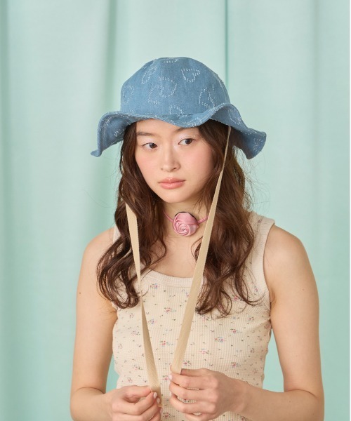 kaorinomori（カオリノモリ）の「kaorinomori リルハット リプル / カオリノモリ（ハット・レディース・ネイビー/ブルー・M/57.5cm）」の7枚目の写真