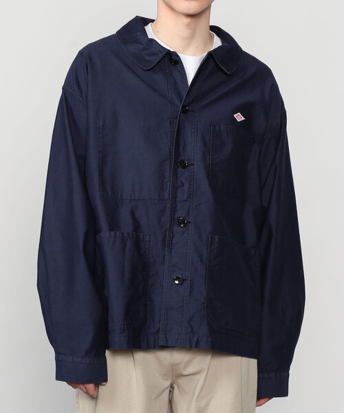 DANTON モールスキン ワイドカバーオール メンズ ネイビー