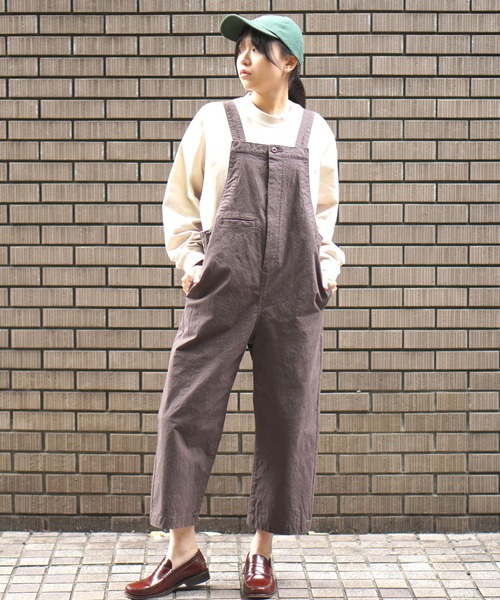 BROOKLYN OVERALL(ブルックリンオーバーオール)の「ワッシャーオーバーオール(サロペット/オーバーオール・レディース・チャコールグレー/ベージュ・FREE)」の3枚目の写真