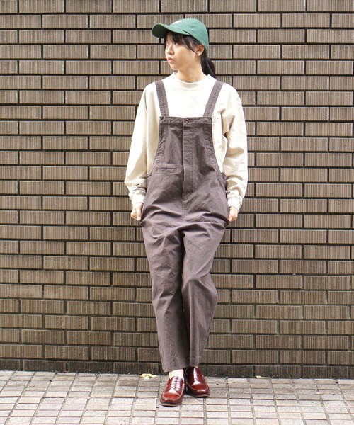 BROOKLYN OVERALL(ブルックリンオーバーオール)の「ワッシャーオーバーオール(サロペット/オーバーオール・レディース・チャコールグレー/ベージュ・FREE)」の4枚目の写真