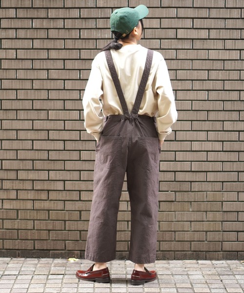 BROOKLYN OVERALL(ブルックリンオーバーオール)の「ワッシャーオーバーオール(サロペット/オーバーオール・レディース・チャコールグレー/ベージュ・FREE)」の11枚目の写真