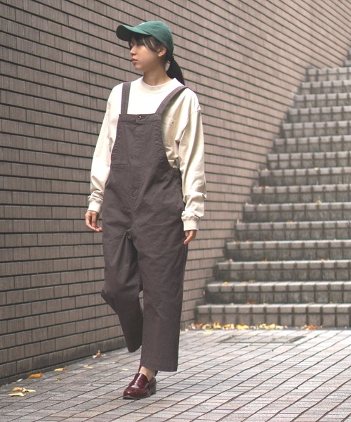 BROOKLYN OVERALL(ブルックリンオーバーオール)の「ワッシャーオーバーオール(サロペット/オーバーオール・レディース・チャコールグレー/ベージュ・FREE)」の8枚目の写真