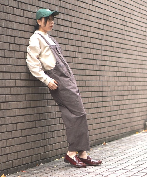 BROOKLYN OVERALL(ブルックリンオーバーオール)の「ワッシャーオーバーオール(サロペット/オーバーオール・レディース・チャコールグレー/ベージュ・FREE)」の5枚目の写真