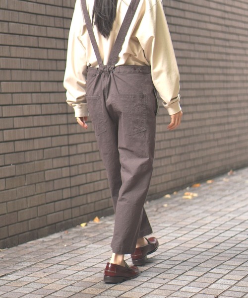 BROOKLYN OVERALL(ブルックリンオーバーオール)の「ワッシャーオーバーオール(サロペット/オーバーオール・レディース・チャコールグレー/ベージュ・FREE)」の14枚目の写真