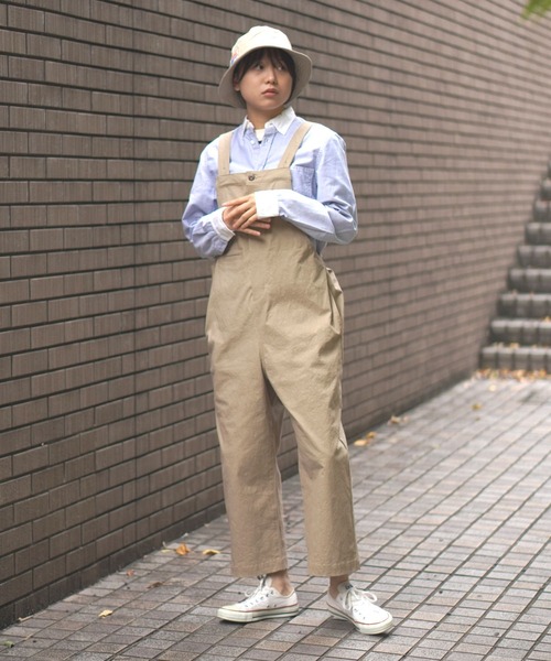 BROOKLYN OVERALL(ブルックリンオーバーオール)の「ワッシャーオーバーオール(サロペット/オーバーオール・レディース・チャコールグレー/ベージュ・FREE)」の22枚目の写真