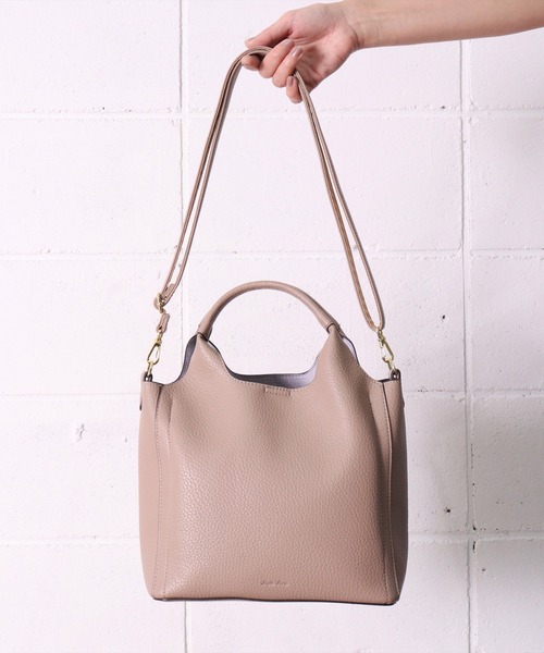 Legato Largo（レガートラルゴ）の「(LF)【Legato Largo】2ポケット レトロ シボ フェイクレザー 2WAY トートバッグ（トートバッグ・レディース・ダークブラウン/ブラック/ライトベージュ・ONE SIZE）」の10枚目の写真