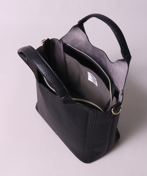 Legato Largo（レガートラルゴ）の「(LF)【Legato Largo】2ポケット レトロ シボ フェイクレザー 2WAY トートバッグ（トートバッグ・レディース・ダークブラウン/ブラック/ライトベージュ・ONE SIZE）」の19枚目の写真