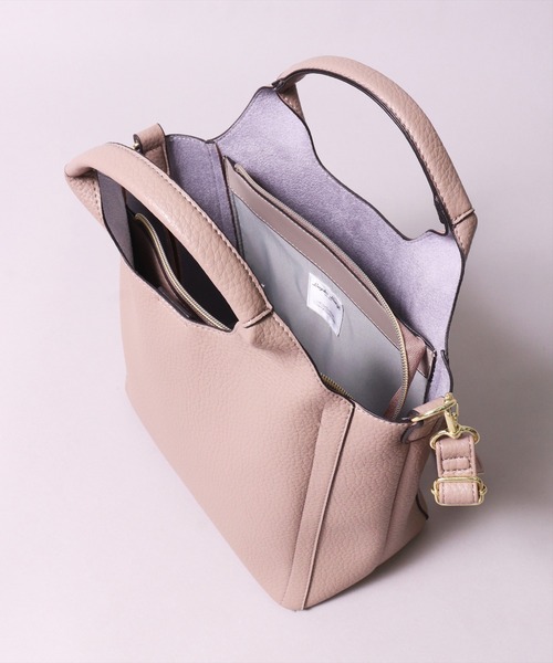 Legato Largo（レガートラルゴ）の「(LF)【Legato Largo】2ポケット レトロ シボ フェイクレザー 2WAY トートバッグ（トートバッグ・レディース・ダークブラウン/ブラック/ライトベージュ・ONE SIZE）」の21枚目の写真