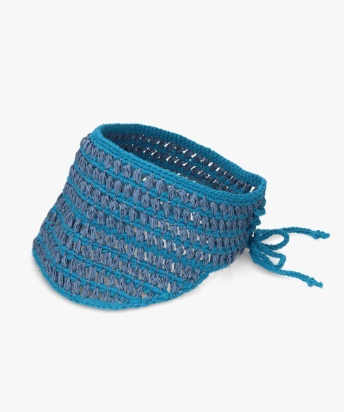 OVERRIDE(オーバーライド)の「OVERRIDE CROCHET KNIT VISOR SG / オーバーライド(サンバイザー・レディース・ブラック/ブルー/ベージュ・FREE)」の1枚目の写真
