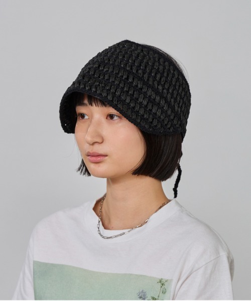 OVERRIDE(オーバーライド)の「OVERRIDE CROCHET KNIT VISOR SG / オーバーライド(サンバイザー・レディース・ブラック/ブルー/ベージュ・FREE)」の2枚目の写真