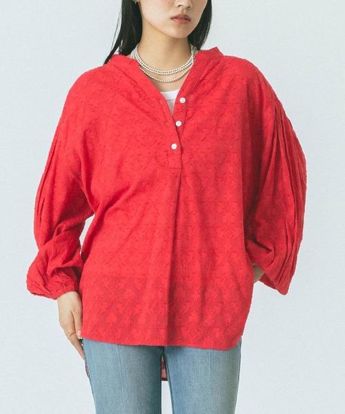 ROSE BUD（ローズバッド）の「【WEB・一部店舗限定】インドコットンジャガードブラウス（シャツ/ブラウス・レディース・レッド/ホワイト/ブラック・ONE SIZE）」の3枚目の写真