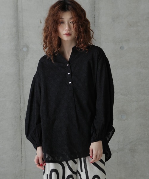 ROSE BUD（ローズバッド）の「【WEB・一部店舗限定】インドコットンジャガードブラウス（シャツ/ブラウス・レディース・レッド/ホワイト/ブラック・ONE SIZE）」の16枚目の写真