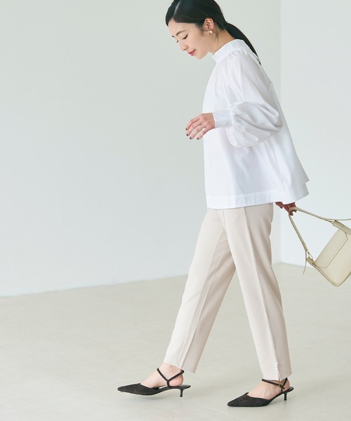 coca（coca）（コカ）の「【WEB限定セール】裾パールテーパードパンツ（スラックス・レディース・ブラック/ライトベージュ・L/M/S）」の4枚目の写真