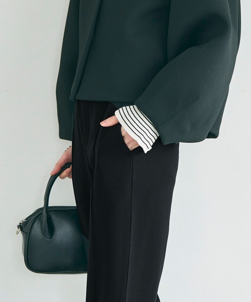 coca（coca）（コカ）の「【WEB限定セール】裾パールテーパードパンツ（スラックス・レディース・ブラック/ライトベージュ・L/M/S）」の13枚目の写真
