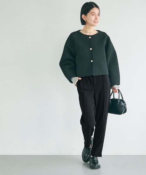 coca（coca）（コカ）の「【WEB限定セール】裾パールテーパードパンツ（スラックス・レディース・ブラック/ライトベージュ・L/M/S）」の14枚目の写真