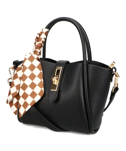 ORiental TRaffic(オリエンタルトラフィック)の「スカーフ付き2wayハンドバッグ/BA-252(ハンドバッグ・レディース・ブルー/ブラック/ベージュ・フリ-)」の7枚目の写真