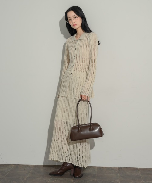 NEUNA（ヌナ）の「メッシュカーディガン（カーディガン/ボレロ・レディース・アイボリー/チャコールグレー/ブラック・FREE）」の19枚目の写真