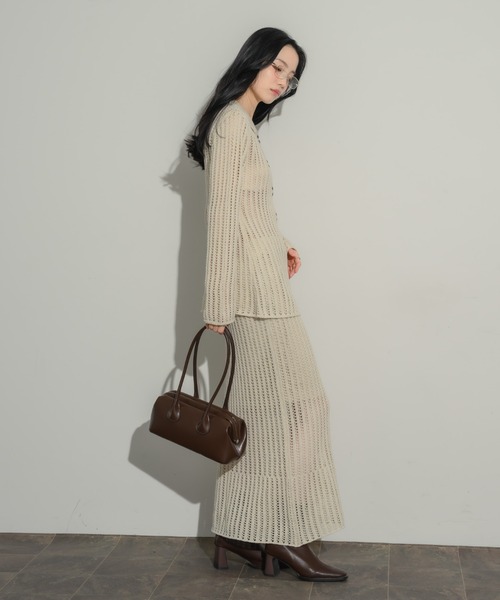 NEUNA（ヌナ）の「メッシュカーディガン（カーディガン/ボレロ・レディース・アイボリー/チャコールグレー/ブラック・FREE）」の18枚目の写真