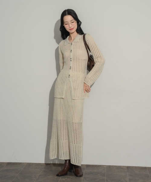 NEUNA（ヌナ）の「メッシュカーディガン（カーディガン/ボレロ・レディース・アイボリー/チャコールグレー/ブラック・FREE）」の20枚目の写真