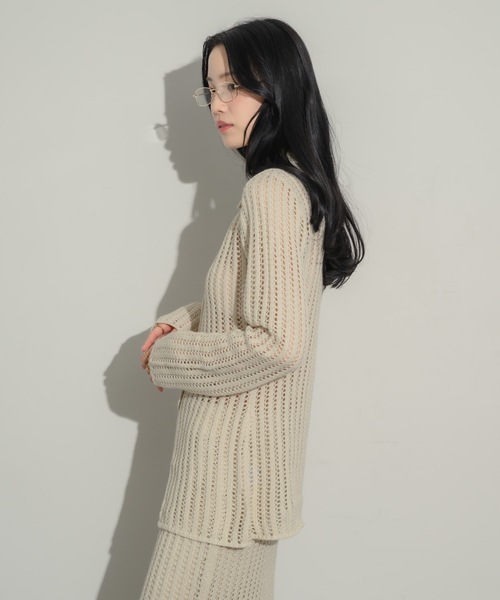 NEUNA（ヌナ）の「メッシュカーディガン（カーディガン/ボレロ・レディース・アイボリー/チャコールグレー/ブラック・FREE）」の11枚目の写真