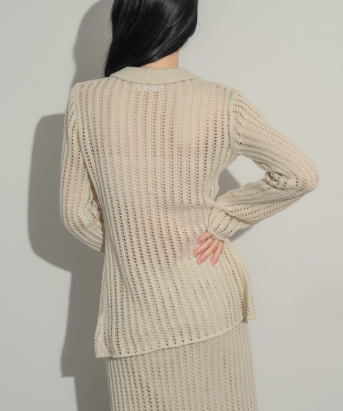 NEUNA（ヌナ）の「メッシュカーディガン（カーディガン/ボレロ・レディース・アイボリー/チャコールグレー/ブラック・FREE）」の9枚目の写真