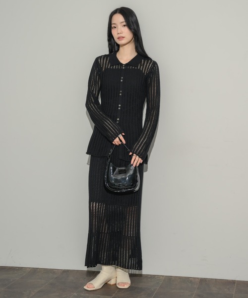 美品nala ラッシュガードニットボレロ　M黒　カーディガン　ナラ 美品nala ラッシュガードニットボレロ M黒 カーディガン ナラ メッシュ