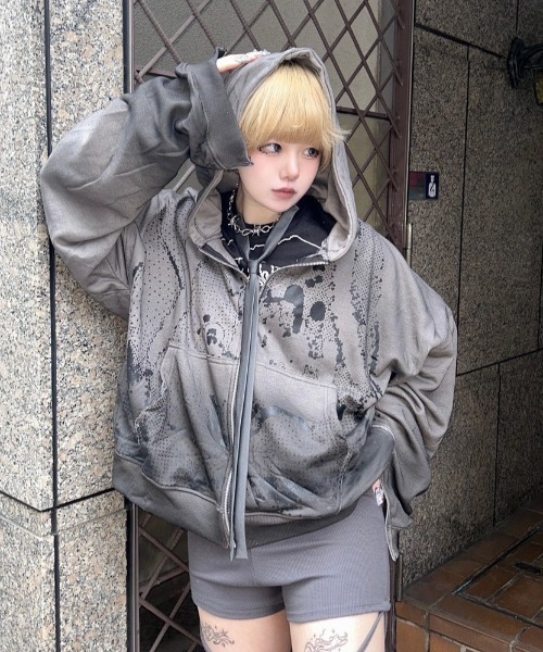 haveyoudiedbefore?】Aged Rust Zip Hoodie（パーカー