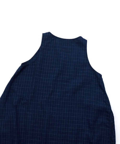 新品未使用　OMNIGOD ヘリンボーン　ワンピース OMNIGOD womens / オムニゴッド ] インディゴ2重織チェック