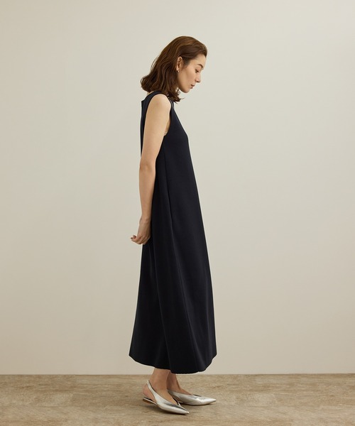 ROPE'（ロペ）の「シルクコットン総針Aラインワンピース/イージーケア（ワンピース・レディース・ネイビー/レッド・FREE）」の3枚目の写真