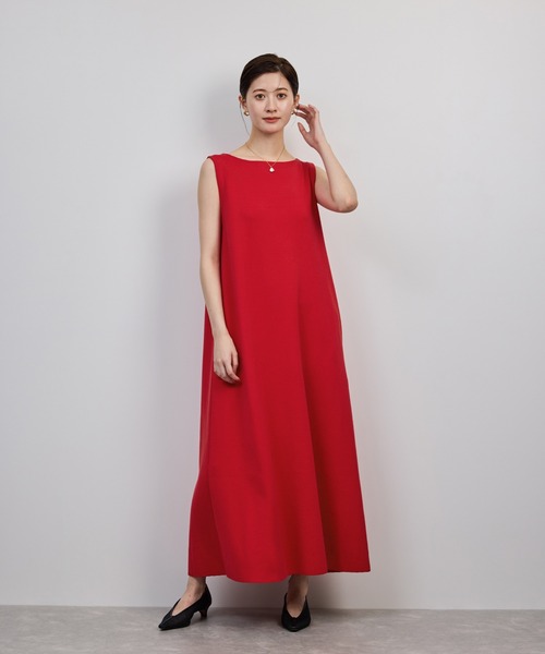 ROPE'（ロペ）の「シルクコットン総針Aラインワンピース/イージーケア（ワンピース・レディース・ネイビー/レッド・FREE）」の18枚目の写真