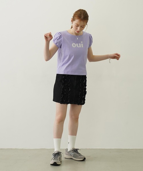 MILKFED.(ミルクフェド)の「FRILL DENIM MINI SKIRT(デニムスカート・レディース・ブラック/ライトインディゴブルー・M/S)」の11枚目の写真