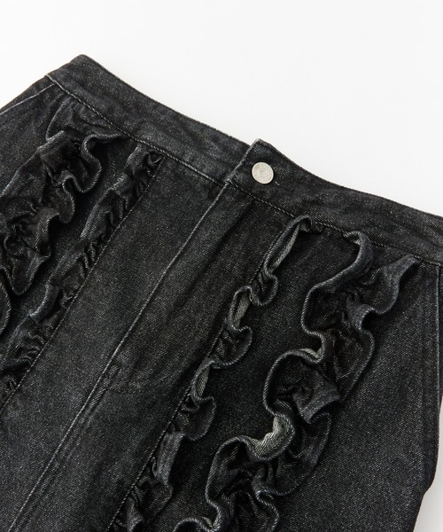 MILKFED.(ミルクフェド)の「FRILL DENIM MINI SKIRT(デニムスカート・レディース・ブラック/ライトインディゴブルー・M/S)」の22枚目の写真