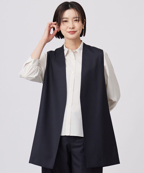 J.PRESS Ladies(J.プレス レディス)の「【セットアップ対応・洗える・UV加工・吸水速乾】OXIJEWELストレッチ ジレ(その他アウター・レディース・ライトグレー系/ベージュ系/シルバー系/ネイビー系・XS)」の3枚目の写真