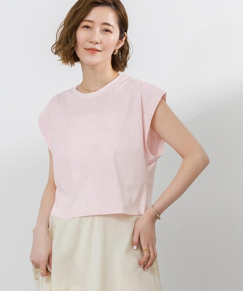 UR'S(ユアーズ)の「汗染み防止ワイドスリーブTシャツ(Tシャツ/カットソー・レディース・ブラック/ブルーグレー/ライトピンク/ネイビー/チャコール/ホワイト/ブラウン・S/M/L)」の7枚目の写真