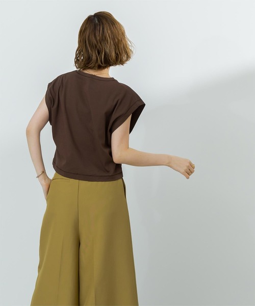 UR'S(ユアーズ)の「汗染み防止ワイドスリーブTシャツ(Tシャツ/カットソー・レディース・ブラック/ブルーグレー/ライトピンク/ネイビー/チャコール/ホワイト/ブラウン・S/M/L)」の15枚目の写真
