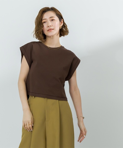 UR'S(ユアーズ)の「汗染み防止ワイドスリーブTシャツ(Tシャツ/カットソー・レディース・ブラック/ブルーグレー/ライトピンク/ネイビー/チャコール/ホワイト/ブラウン・S/M/L)」の18枚目の写真