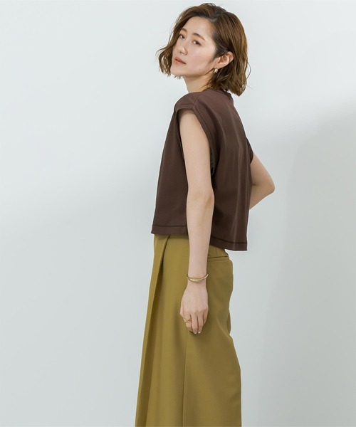 UR'S(ユアーズ)の「汗染み防止ワイドスリーブTシャツ(Tシャツ/カットソー・レディース・ブラック/ブルーグレー/ライトピンク/ネイビー/チャコール/ホワイト/ブラウン・S/M/L)」の19枚目の写真