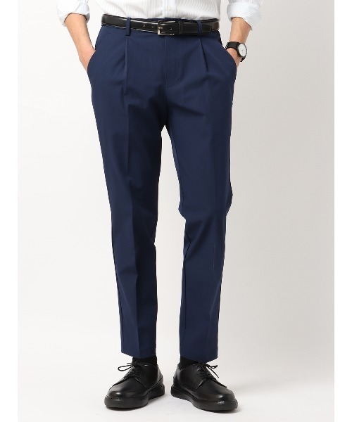 SUIT SQUARE（スーツスクエア）の「PERFORMANCE PANTS タックテーパードパンツ ウォッシャブル ストレッチ 裾上げ済み（スラックス・メンズ・カーキ系/ネイビー系/グレー系・L(82cm)/M(79cm)/S(76cm)/LL(85cm)）」の3枚目の写真