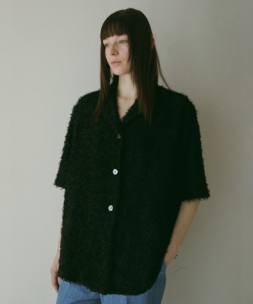 MANOF(マノフ)の「CUT JACQUARD SHIRT(シャツ/ブラウス・レディース・ブラック/ホワイト・FREE)」の10枚目の写真