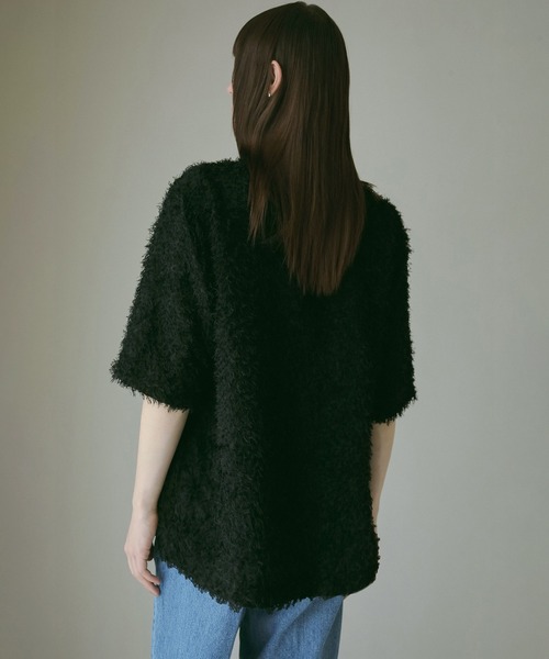 MANOF(マノフ)の「CUT JACQUARD SHIRT(シャツ/ブラウス・レディース・ブラック/ホワイト・FREE)」の12枚目の写真