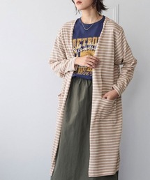 大きいサイズ 綿混うすカルスリットロング丈カーディガン(UVカット・吸汗速乾・抗菌防臭・毛玉防止)
