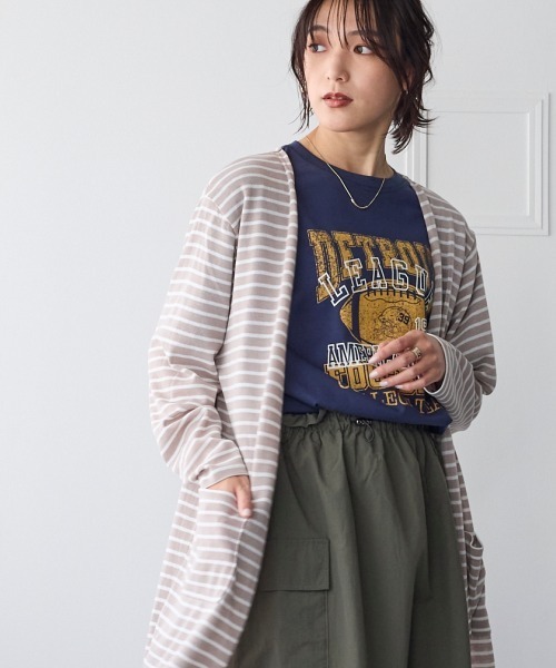 SMILE LAND（スマイルランド）の「大きいサイズ　綿混うすカルスリットロング丈カーディガン（ＵＶカット・吸汗速乾・抗菌防臭・毛玉防止）（カーディガン/ボレロ・レディース・ブラック/チャコールグレー/オフホワイト/ネイビー系/ピンク系/グリーン系/ベージュ系・L/LL/4L/5L/3L）」の9枚目の写真