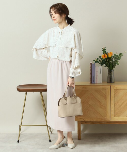 ITS'DEMO（イッツデモ）の「【手洗い可】ケープフリルドットブラウス（シャツ/ブラウス・レディース・ホワイト系3/ブラック系/ピンク系1・00）」の6枚目の写真